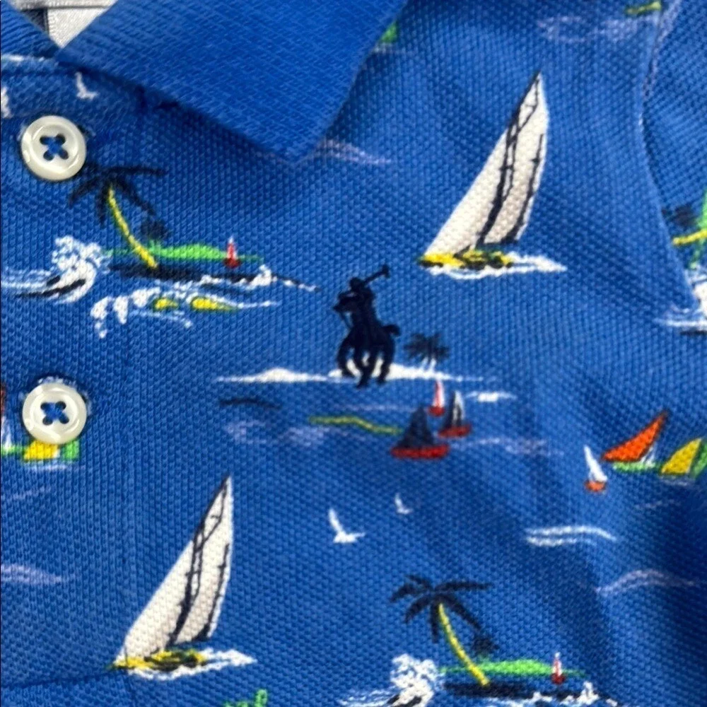 Ralph Lauren Infant Boys' Blue Nautical Polo Shirt Size 3m